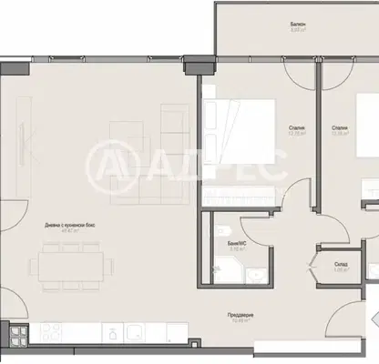 Photo 2 — Three-room apartment in Oborishte with elevator and inner park