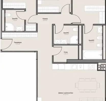 Photo 2 — Four-room apartment in Oborishte with inner park and elevator