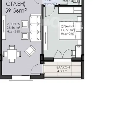 Photo 4 — Two-room apartment with terrace in Ovcha kupel, Sofia