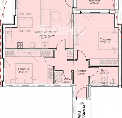 Снимка 2 — Тристаен апартамент с тераса в Симеоново, София