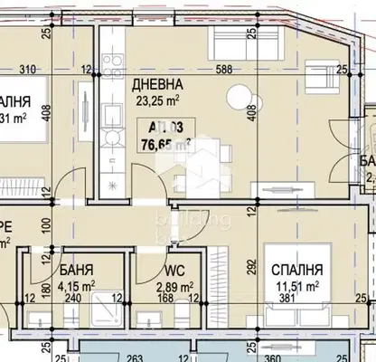 Снимка 2 — Тристаен апартамент в Сухата река с тераса и склад