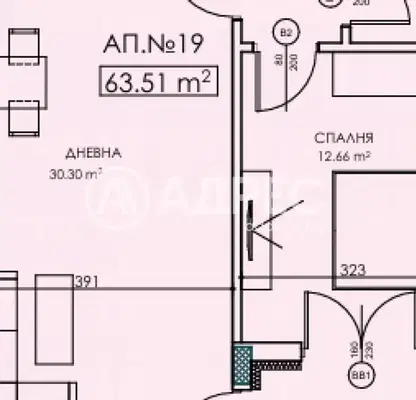 Снимка 2 — Двустаен апартамент в кв. Витоша с асансьор в София