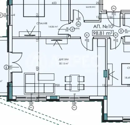 Photo 2 — Three-room apartment with terrace in Vitosha, Sofia