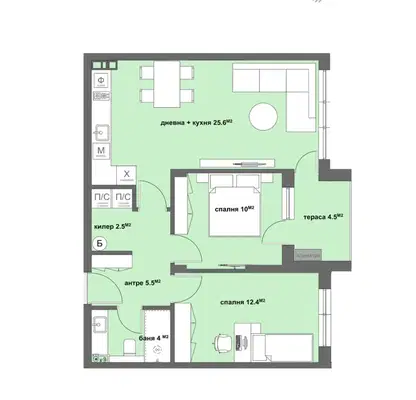 Снимка 3 — Тристаен апартамент в Стара Загора, Център