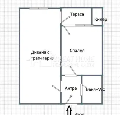 Снимка 2 — Двустаен апартамент в Търговище, Запад 3