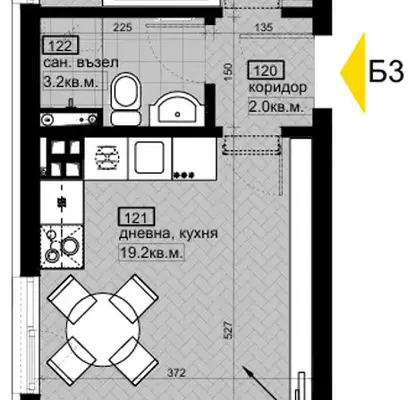 Снимка 4 — Двустаен апартамент с градинка в Бриз, Варна