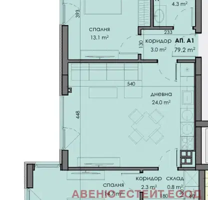 Снимка 3 — Двустаен апартамент в Изгрев, Варна с балкон