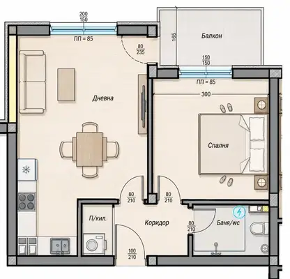 Photo 4 — 2-bedroom apartment in Varna, Izgrev