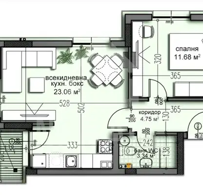 Снимка 4 — Двустаен апартамент 75 кв.м. в Изгрев, Варна с тераса