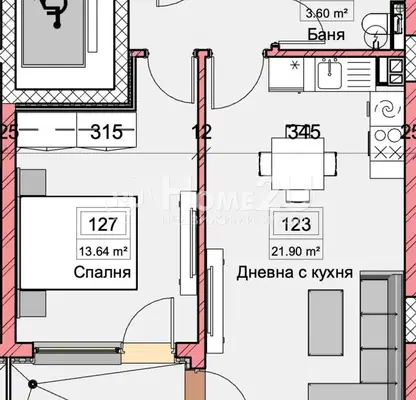 Снимка 5 — Двустаен апартамент във Варна, Кайсиева градина