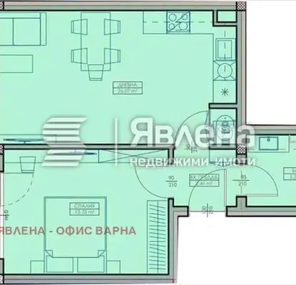 Снимка 2 — Двустаен апартамент във Варна, Кайсиева градина