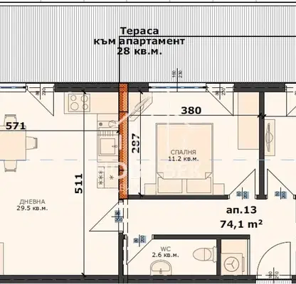 Photo 2 — Three-room apartment in Levski 2, Varna with elevator