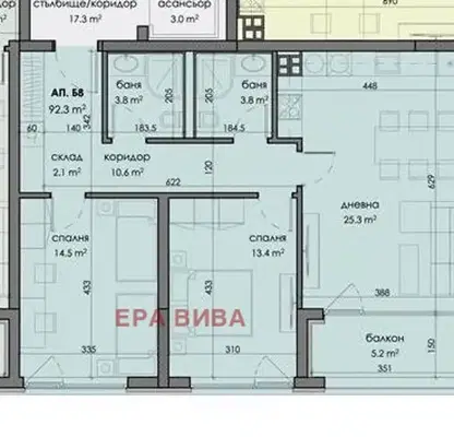 Снимка 3 — Тристаен апартамент с морска гледка в Левски 2, Варна
