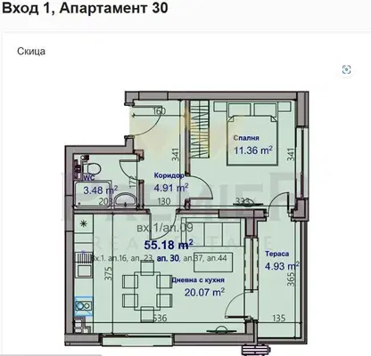 Снимка 4 — Двустаен апартамент с югоизточно изложение в Младост 1, Варна