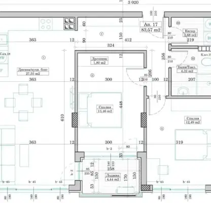 Снимка 3 — Тристаен апартамент с лоджия в Победа, Варна, ново строителство