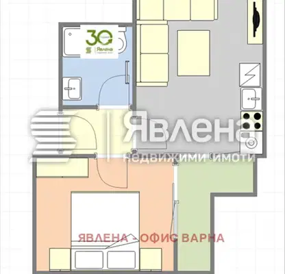 Снимка 3 — Двустаен апартамент с тераса в Погреби, Варна