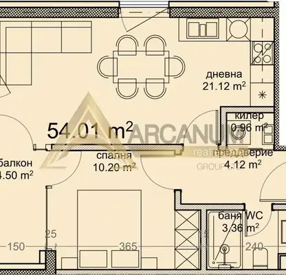 Снимка 2 — Двустаен апартамент 63 кв.м. във Владислав Варненчик, Варна
