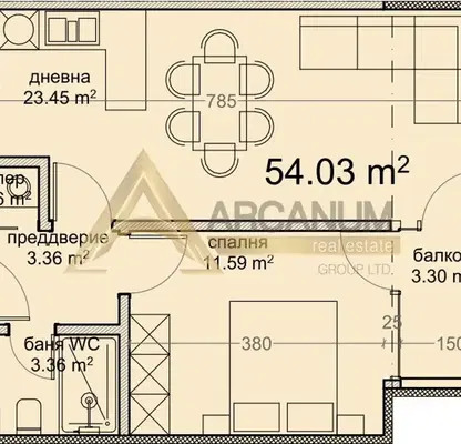 Снимка 2 — Двустаен апартамент в кв. Владислав Варненчик, Варна, с тераса