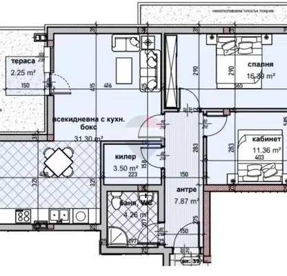 Photo 2 — Three-room apartment with terrace in Vladislav Varnenchik, Varna