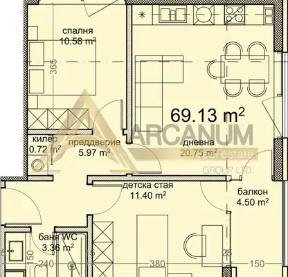 Снимка 2 — Тристаен апартамент в кв. Владислав Варненчик, Варна, с тераса
