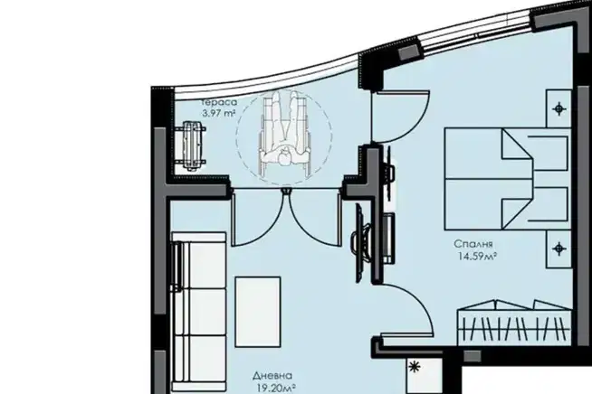 2-bedroom apartment in Burgas, Bratya Miladinovi