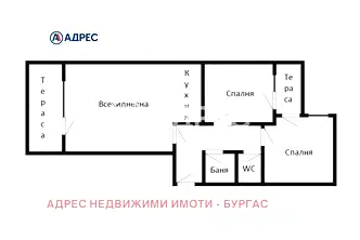 Тристаен апартамент в Хоризонт, Бургас с две тераси