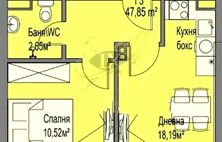 Двустаен апартамент в Меден рудник, Бургас с функционално разпределение