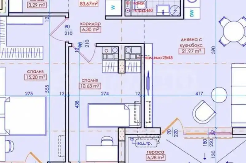 3-bedroom apartment in Burgas, Meden Rudnik - Zona D