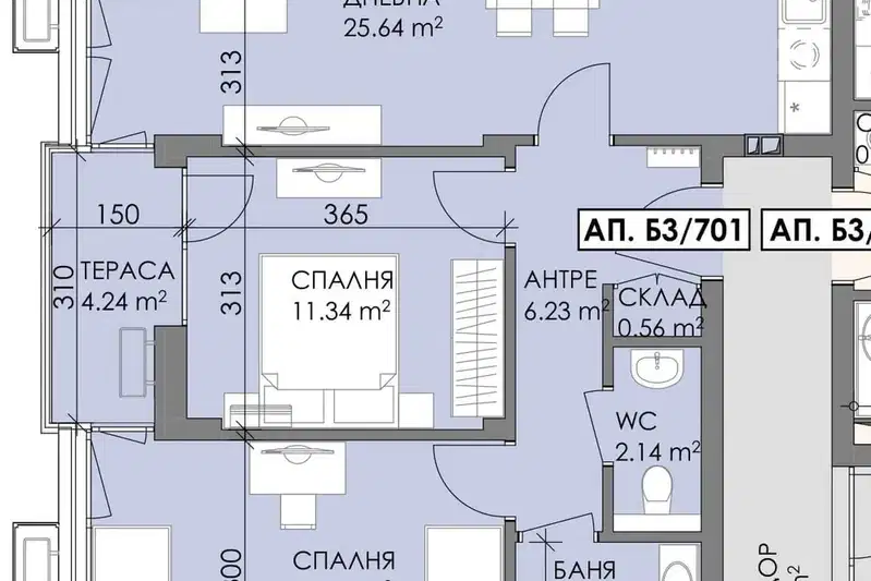 3-bedroom apartment in Burgas, Meden Rudnik - Zona V