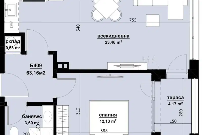 2-bedroom apartment in Burgas, Slaveikov