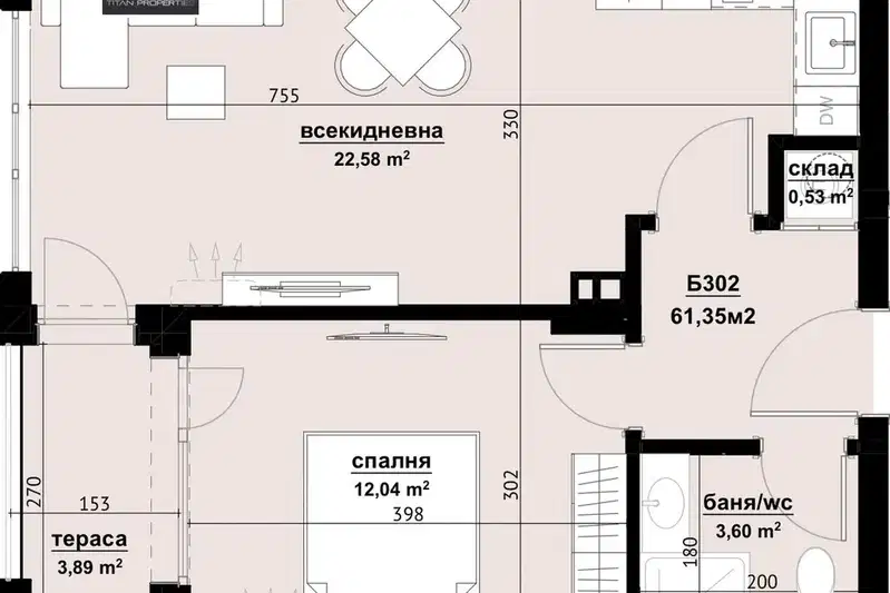 2-bedroom apartment in Burgas, Slaveikov