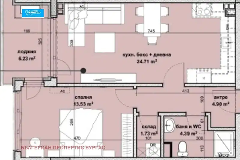 2-bedroom apartment in Burgas, Slaveikov
