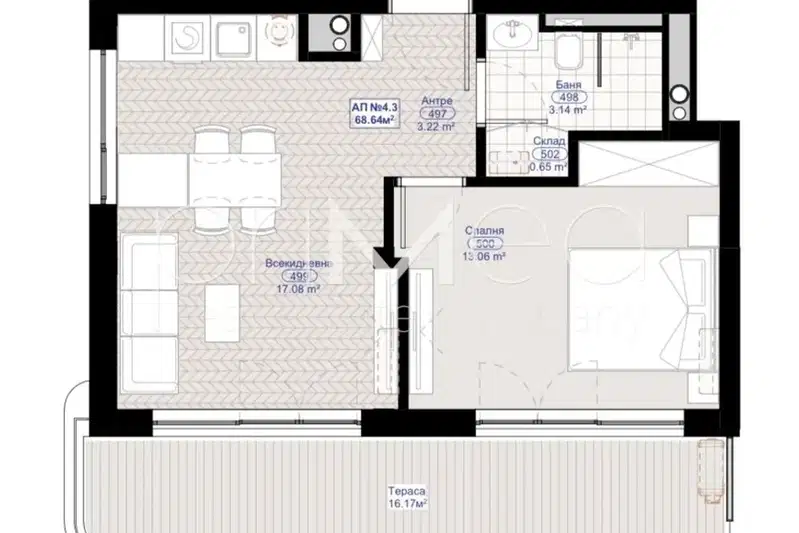 2-bedroom apartment in Oblast Burgas, Chernomorec
