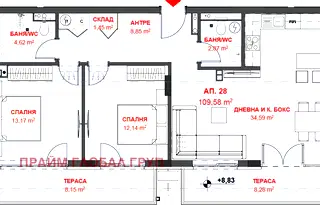 Тристаен апартамент в Бургас, Черноморец