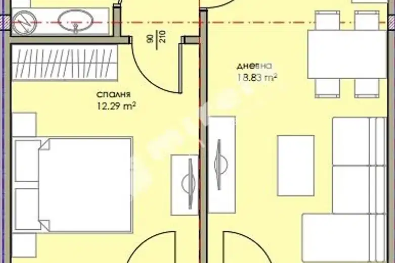 Двустаен апартамент в Бургас, Несебър