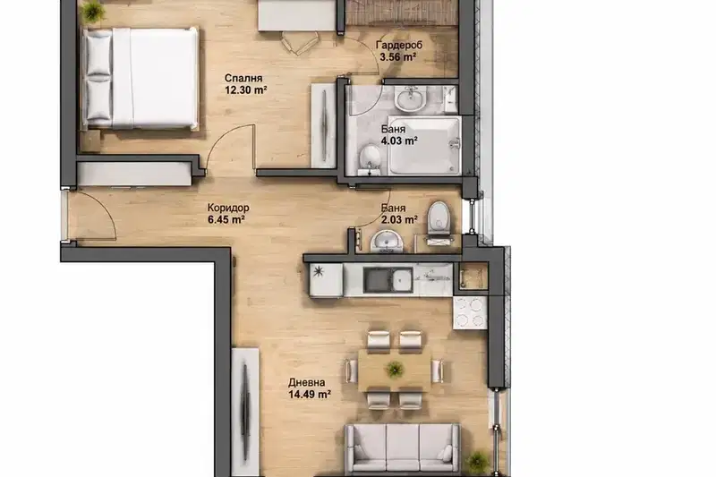 3-bedroom apartment in Pleven, Drujba 1