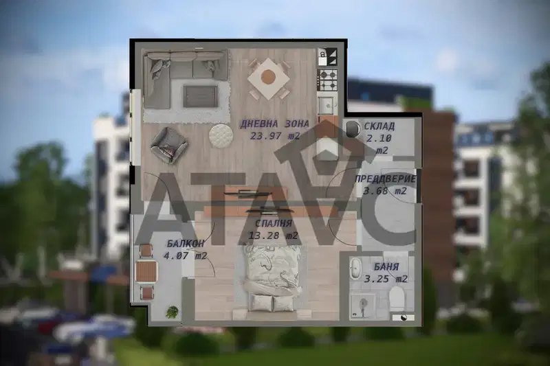 2-bedroom apartment in Plovdiv, Belomorski