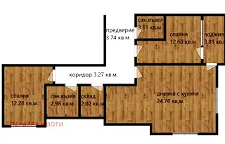Тристаен апартамент в Беломорски, Пловдив с югоизточно изложение