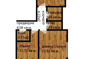 Тристаен апартамент в Беломорски, Пловдив с лоджия