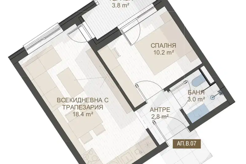 2-bedroom apartment in Plovdiv, Centyr