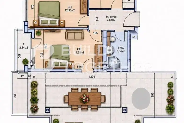 3-bedroom apartment in Plovdiv, Centyr
