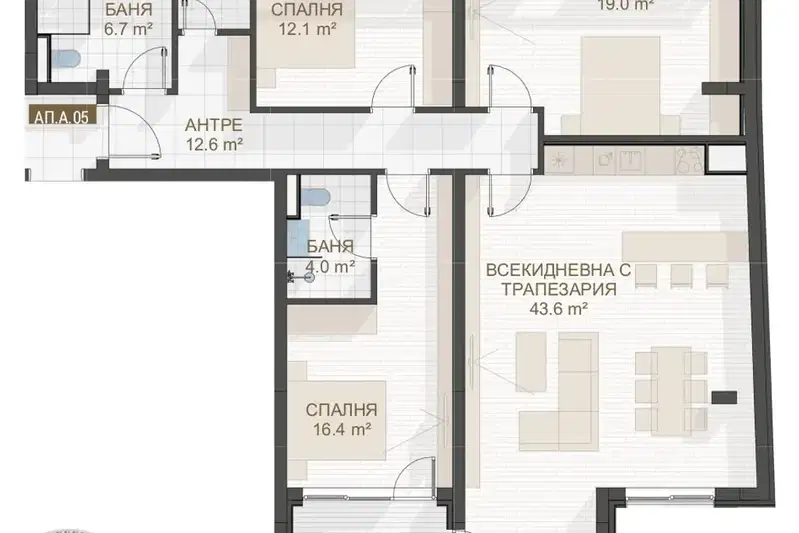4-bedroom apartment in Plovdiv, Centyr