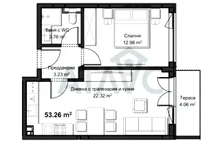 Двустаен апартамент в Христо Смирненски, Пловдив с тераса