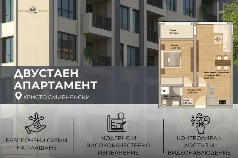 2-bedroom apartment in Plovdiv, Hristo Smirnenski