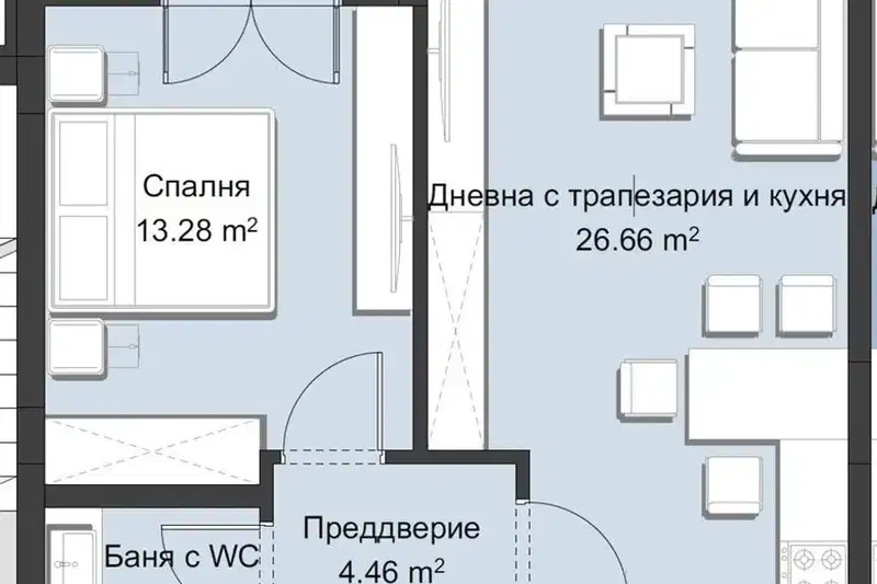 Двустаен апартамент в Христо Смирненски с тераса, Пловдив