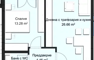Двустаен апартамент в Христо Смирненски с тераса, Пловдив