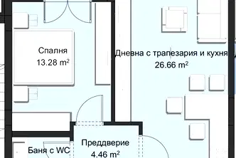 Двустаен апартамент в Христо Смирненски с тераса, Пловдив