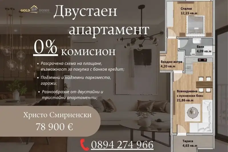 2-bedroom apartment in Plovdiv, Hristo Smirnenski