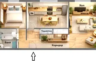 Двустаен апартамент с тераса в Изгрев, Пловдив