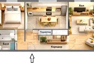 Двустаен апартамент с тераса в Изгрев, Пловдив